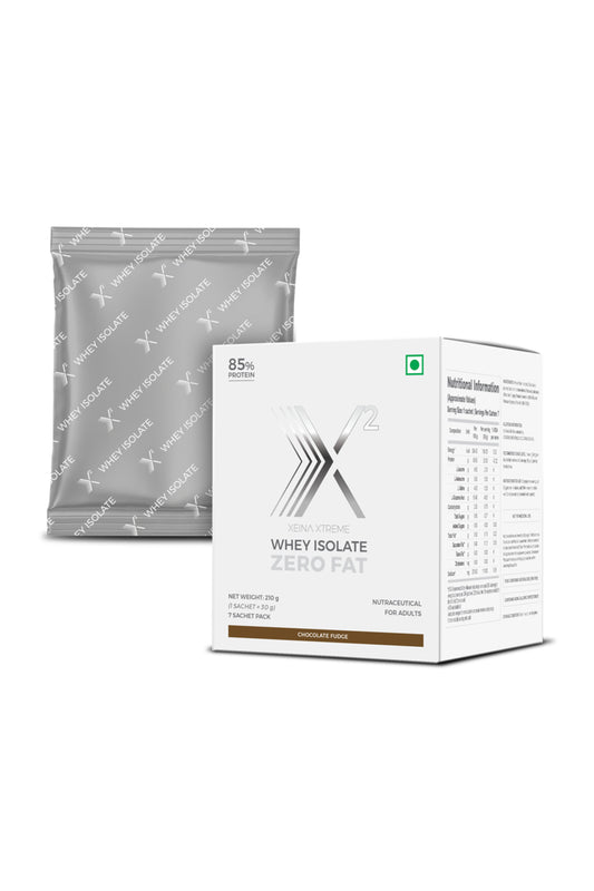 X2 Whey Isolate Protein | 7 Sachets Pack | 210 g | Chocolate Fudge Flavour